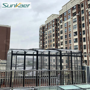 Recinto de patio fuerte y estable gazebo al aire libre impermeable nuevo modelo de aluminio Sun Room balcón <span class=keywords><strong>cubierta</strong></span> de pantalla de privacidad - Product Image 5