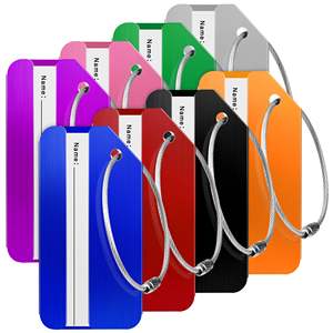 Étiquettes de bagages en métal très vendues, vente en gros d'usine, étiquettes de bagages de voyage en acier inoxydable avec logo gravé au laser - Product Image 2