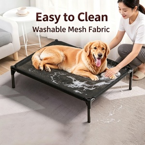 Lit pour chien surélevé Easy <span class=keywords><strong>Wash</strong></span>, portable, respirant, en maille, pour l'extérieur, pour grands chiens - Product Image 1