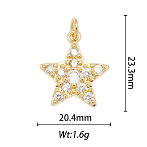 Star Heart Pendant Charms Gold Plated Copper Alloy Jewelry Gift For Women Necklace Fashion Pendants Geometric Design - Product Image 4