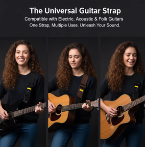 Sangle de guitare universelle, sangle de guitare électrique, sangle de guitare acoustique folk, sangles de guitare avec poche pour médiators, accessoires de guitare - Product Image 5