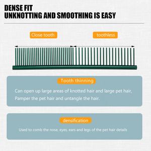 Pettine per capelli con perno per gatti in acciaio inossidabile con Logo personalizzato all'ingrosso della fabbrica pettine per toelettatura per animali domestici in metallo - Product Image 2