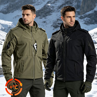 Ensemble de veste softshell 3 pièces pour homme, en tissu peau de requin, doublure polaire, imperméable, tactique, pantalon cargo camouflage, équipement de plein air