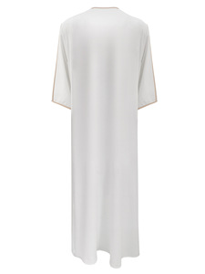 Túnica Marroquí Bordada de Lino para Hombre 2026, Thobe Musulmán con Bolsillo Lateral, Túnica Tradicional Jibba Abaya, Ropa Masculina Jalabiya - Product Image 3