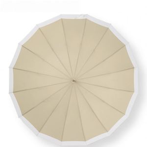 Parapluie coupe-vent et anti-UV à ouverture automatique avec poignée en bois en forme de J, 16 baleines, blocs de couleur, personnalisable avec logo OEM, pour hommes et femmes - Product Image 2