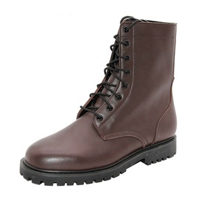 Stivali in pelle marrone <span class=keywords><strong>rosso</strong></span> diretto da fabbrica stivali da uomo Mid moto a vita alta in pelle - Product Image 2