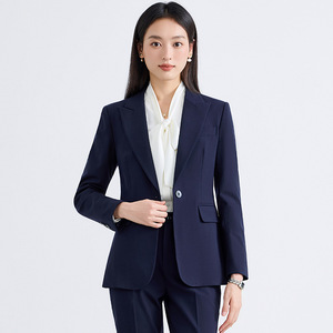 Women's Business Suit Jacket Autumn Winter Slim Fit Anti-Wrinkle Wool <b>Blend</b> Formal Workwear Professional Office Wear - Product Image 2