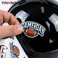 Autocollant personnalisé de football américain/rugby, découpé à la forme, imperméable Yingao, résistant aux UV, en PVC, pour fans, autocollants pour casque de sport