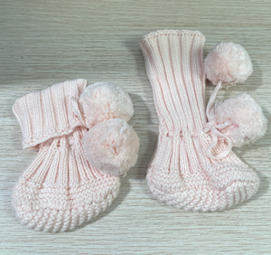 Knitted NB Infants Booties 100% Organic Cotton Breathable Unisex Baby Booties Warm Bed Crochet 0-12M First <strong>Walkers</strong> Cozy Shoes - Product Image 3