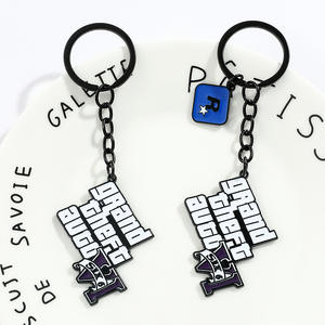 Nouveau porte-clés en alliage de zinc GTA6 <span class=keywords><strong>Grand</strong></span> <span class=keywords><strong>Theft</strong></span> <span class=keywords><strong>Auto</strong></span> noir/violet/bleu, accessoire de jeu pour sac et porte-clés de voiture, vente en gros - Product Image 3