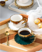 Ensemble de tasses à café noble en or de Phnom Penh personnalisé, tasse à café arabe, tasse à thé turque, tasse à café et soucoupe en céramique, Mup