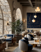 Meubles de restaurant d'hôtel 5 étoiles de luxe, ensemble de tables de restaurant contemporaines en bois massif, respectueux de l'environnement, 6 places, boulangerie, café