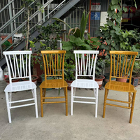 Chaise Chiavari blanche de luxe SMOOTH pour fêtes, empilable, en plastique, pour hôtel, mariage, banquet