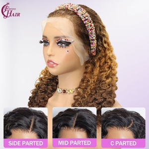 Pelucas FH 13x4 sin pegamento, rizadas birmanas, cabello humano vietnamita # T4-30-4 Lace Frontal, Cabello Rizado Birmano, Proveedor - Product Image 5
