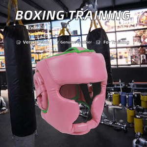 Protège-tête de boxe rose pour adulte, équipement d'entraînement, protection intégrale du visage, équipement d'arts martiaux, logo personnalisé - Product Image 2