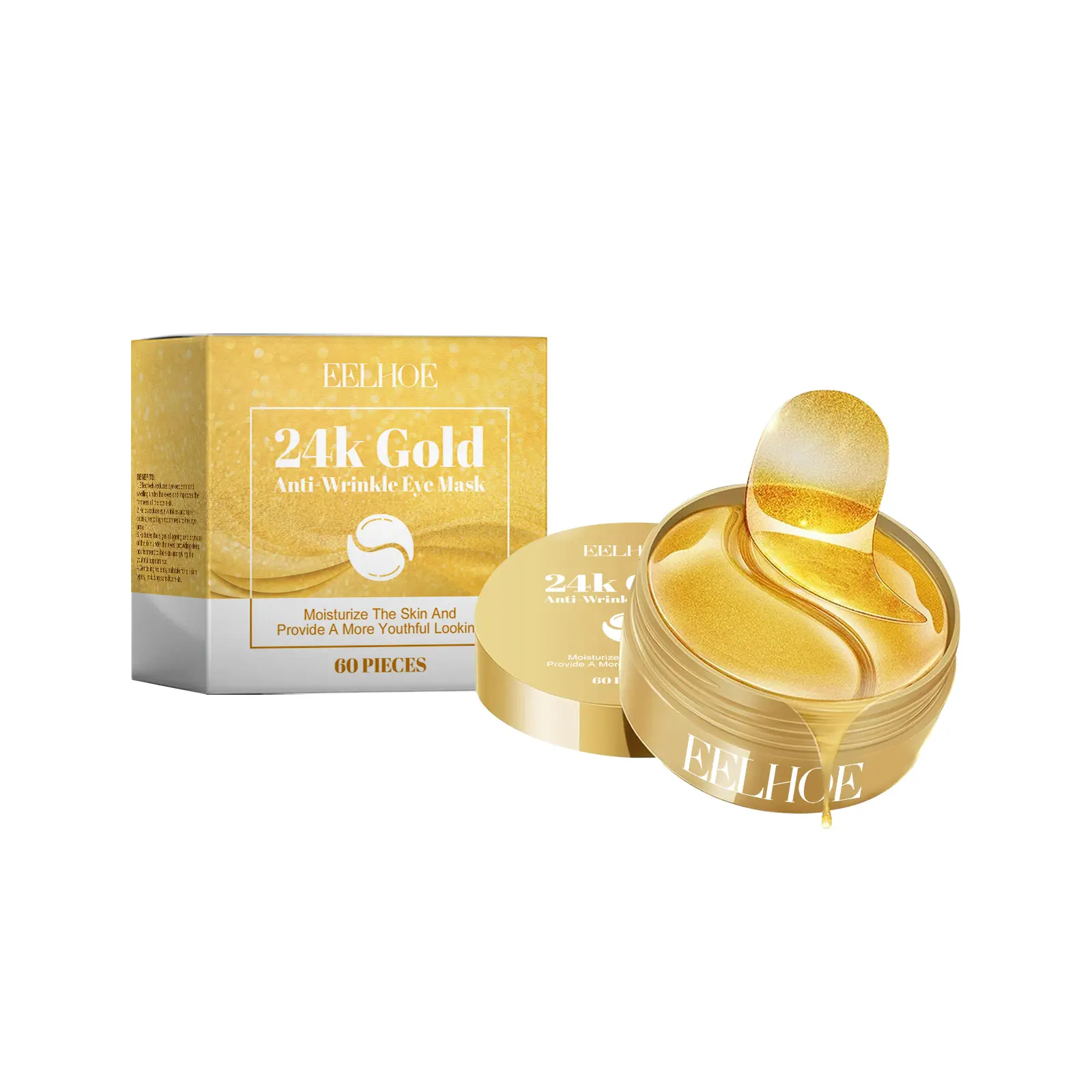 24K Gold Collagen Hydrogel Patches Collagen Repairing Anti-Aging Wrinkle Crystal Gel Pad Sleeping Eye Care Mask