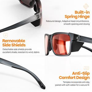 Gafas de Sol Personalizadas con Logotipo, <span class=keywords><strong>Lentes</strong></span> Naranjas Polarizadas TR90, Protección UV400, Antideslizantes, <span class=keywords><strong>para</strong></span> Ciclismo y Senderismo, con Protectores Laterales - Product Image 5
