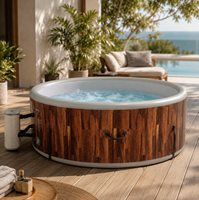 Piscine SPA gonflable en PVC à grain de bois personnalisé avec logo, service OEM ODM
