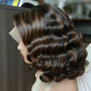 Bán Buôn Ngắn <span class=keywords><strong>Bob</strong></span> Tóc Con Người Ren Phía Trước Tóc Giả Trong Suốt Cho Ren Màu Sắc Tự Nhiên Cơ Thể Sóng Brazil Tóc Chất Lượng Cao - Product Image 2