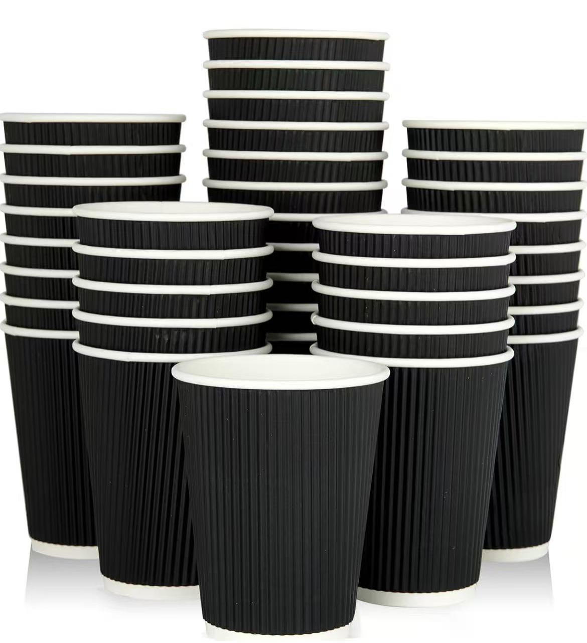 Customized Logo Printed Corrugated Wall Paper Cup Coffee Paper Cup Packaging Disposable Paper Cup