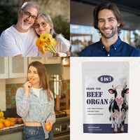 Vitahealthy OEM/ODM Semua Kapsul Organ Sapi Organik Alami dari Sapi yang Diberi Makan Rumput 6 in 1 Suplemen untuk Kesehatan Organ Kapsul Organ Sapi
