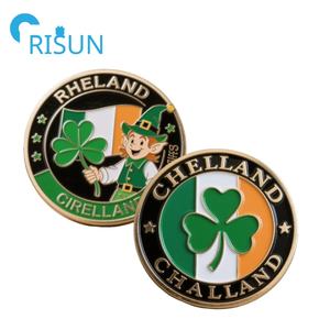 Fabrication métal personnalisé 2D 3D pièce trèfle Irlande pièce de défi personnalisé Irlande ouvre-bouteille irlandais pièces de monnaie - Product Image 2