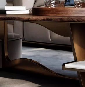 Tavolino <span class=keywords><strong>da</strong></span> Caffè di Lusso Leggero Forma Speciale Moderno Minimalista in Noce Nero per Villa Soggiorno Tavolo <span class=keywords><strong>da</strong></span> Tè di Alta Qualità - Product Image 5