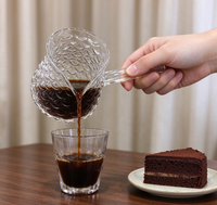 Carafe à café en verre à motif écailles de poisson avec poignée latérale, théière en verre borosilicate texturé résistant à la chaleur pour la maison et le café