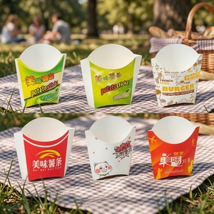 Kunden spezifische Brathähnchen Hamburger Fast-Food-Verpackungs serie Boxen Für Pommes Frites, Popcorn, Snacks - Product Image 5