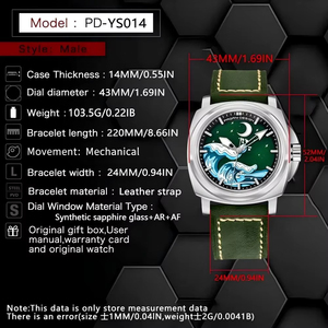 นาฬิกาข้อมือ <span class=keywords><strong>Pagani</strong></span> <span class=keywords><strong>Design</strong></span> รุ่น PD-YS014 YS014 คอลเลคชั่นใหม่ปี 2026 หรูหรา ระบบอัตโนมัติ <span class=keywords><strong>NH35</strong></span> พร้อมเข็มเรืองแสง สำหรับผู้ชาย - Product Image 6