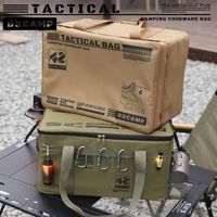 Sac isotherme tactique grande capacité 42L, sac de pique-nique isolé, imperméable, en Oxford, pliable, pour le camping et la randonnée en plein air