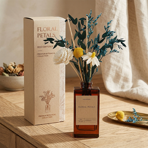 Huisdecoratie Aromatherapie Cadeauset Benodigdheden Hotel luchtverfrisser 150ml Geurende set met rieten stokjes & gedroogde bloemen - Product Image 1