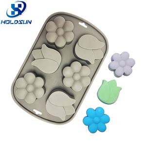 Molde Flexible de silicona para velas de flores de tulipán de 6 cavidades, grado alimenticio, fácil liberación para herramientas de pastel de gelatina - Product Image 4