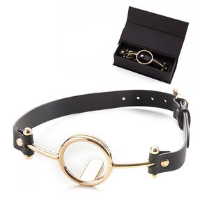 Üst satış Pu deri erotik seks oyuncak Metal o Ring Gag ayarlanabilir deri kemer ile O halka açık ağız örümcek Gag - Product Image 1
