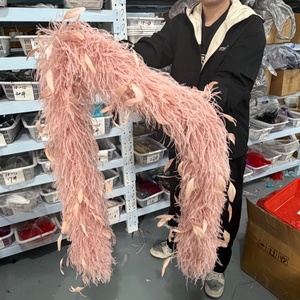 Boa de Plumas de <span class=keywords><strong>Avestruz</strong></span> Teñidas a Medida de Alta Calidad, 6, 8, 10, 12, 15 Capas, 2 Metros, Plumas de Gallo, Accesorio para Disfraces, Fiestas y Bodas - Product Image 3