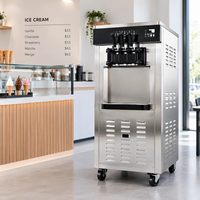 Machine à glace molle commerciale 3 saveurs, machine à yogourt glacé, machine à glace en acier inoxydable
