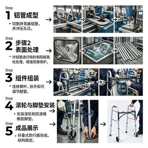 Déambulateur en alliage d'aluminium Shunkangtai SC4001FW, réglable en hauteur, pliable, pour personnes âgées, aide à la mobilité - Product Image 4