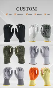 OEM Cotton Knitted Double Dipped Latex Wear Resistant Anti-slip Industrial Work Gloves