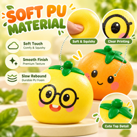 Jouets Squishy en PU à Visage de Fruit Mignon, à Remontée Lente, Doux, Anti-Stress, Styles Assortis pour la Vente en Gros