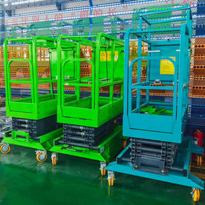 מפעל מכירה ישירה 4m הרמת גובה 240 ק "ג עומס עבודה אווירית פלטפורמת יד-לדחוף מיני להרים מספריים - Product Image 5