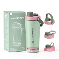 Bouteille shaker en acier inoxydable, compatible lave-vaisselle, avec compartiment amovible pour poudre protéinée, 20 oz, pour le sport quotidien