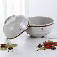 Bol de service de restaurant en mélamine, rond à bordure marron de 5.5 pouces, nouveau style livraison gratuite