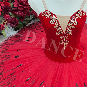 ชุดบัลเล่ต์ Tutu สีแดงและสีดำสำหรับผู้ใหญ่และเด็ก AL-S0090ปรับแต่งได้ชุดเต้นมืออาชีพพร้อมวัสดุคุณภาพพรีเมี่ยม - Product Image 6