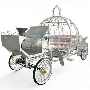 Carruaje de Caballos Retro de Alta Calidad, Carruaje Blanco con Diseño de Calabaza, Personalizado para Princesas, para Cine, Parques y Eventos - Product Image 1