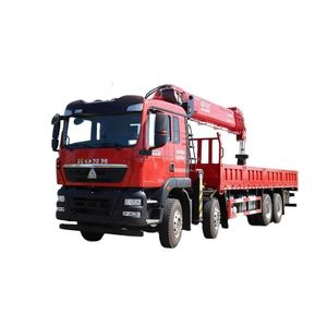 รถบรรทุกติดเครน Sinotruk 8*4 พร้อมบูมยืดหดได้ 16 ตัน ระบบสตาร์ท-หยุดอัตโนมัติ  เหมาะสำหรับงานวิศวกรรมก่อสร้าง - Product Image 1