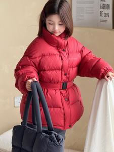 Manteau d'hiver chaud en duvet pour filles, décontracté, tissé, fermeture éclair régulière, 90% de duvet, coupe-vent, col montant uni, MeiXi - Product Image 2