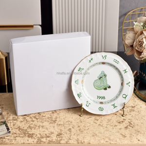 2026 Luxurious 12-Zodiac Pattern American Style Eco-Friendly Bone China <b>Dinner</b> Plate Gift for Birthday New Year - Product Image 5