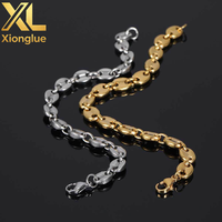 Brazalete Unisex con Diseño de Granos de Café, Cadena de Eslabones de 0.3m de Grosor, Engaste de Garra, Estilo Hip Hop, Joyería Hecha en China