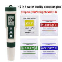 Haute qualité 10-en-1 PH mètre testeur de qualité de l'eau stylo TDS/Temp/EC/H2/ORP/S.G détecteur de conductivité moniteur outil de mesure de pureté