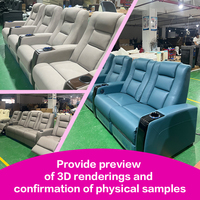 VIP-Keller-Medienraum: Funktionales Relaxsofa, Lounge-Chaiselongue, elektrischer Relaxsessel, 6-Sitzer-Kombination, Kinositz-Sofas